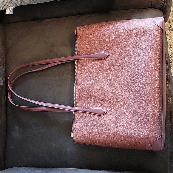 Kate Spade Burgundy Glitter Tote - Picture 4 of 5